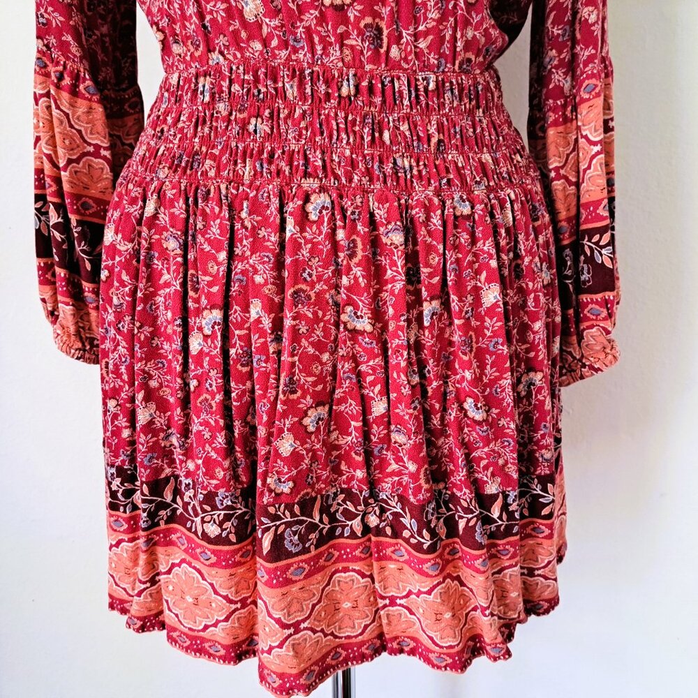American Eagle Women Print Dress Multicolor Long Sleeve Size S/P Great Condition - Picture 4 of 9